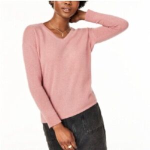 Charter club Dusty Rose v-neck cashmere sweater M